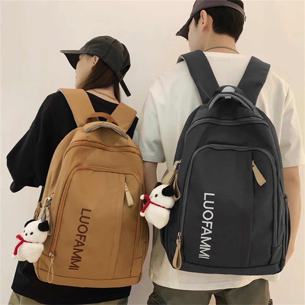 Mochila para ordenador portátil juvenil de gran capacidad, mochila Unisex de nailon de alta calidad de Color sólido, mochilas escolares, moda 2023, nuevo bolso para estudiantes