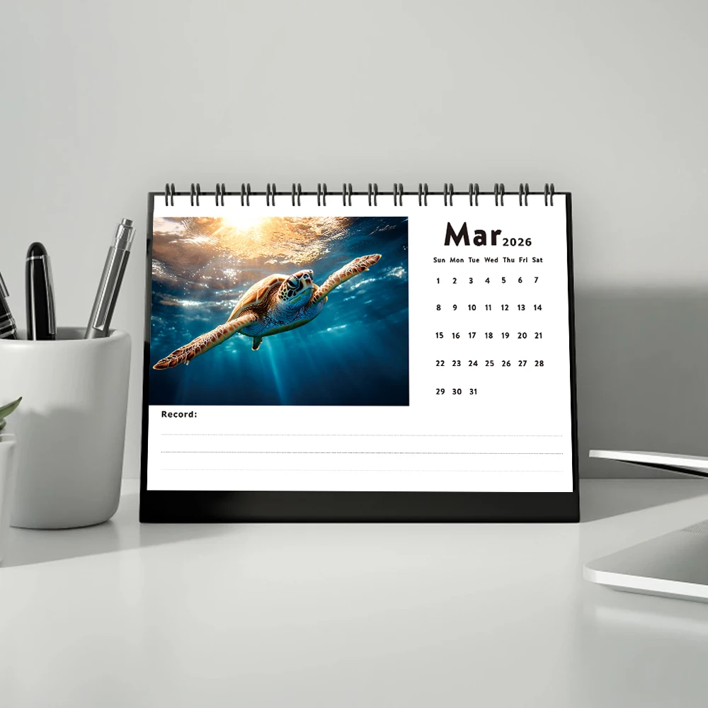 1 قطعة 2026-2027 تقويم موضوع المحيط ، مخطط شهري لمدة 24 شهرًا ، تقويم سطح المكتب ، هدية مثالية لأعياد الميلاد وعيد الميلاد ورأس السنة الجديدة #4