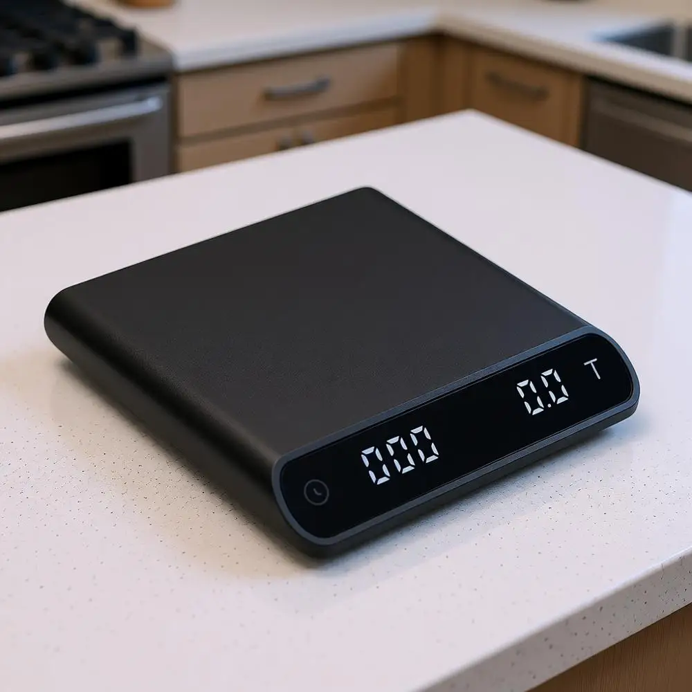 

Coffee Scale V3, Pour Over Drip Scale, Barista Scale with Timer, Anodized Body, Back-Lit LCD Display, Black