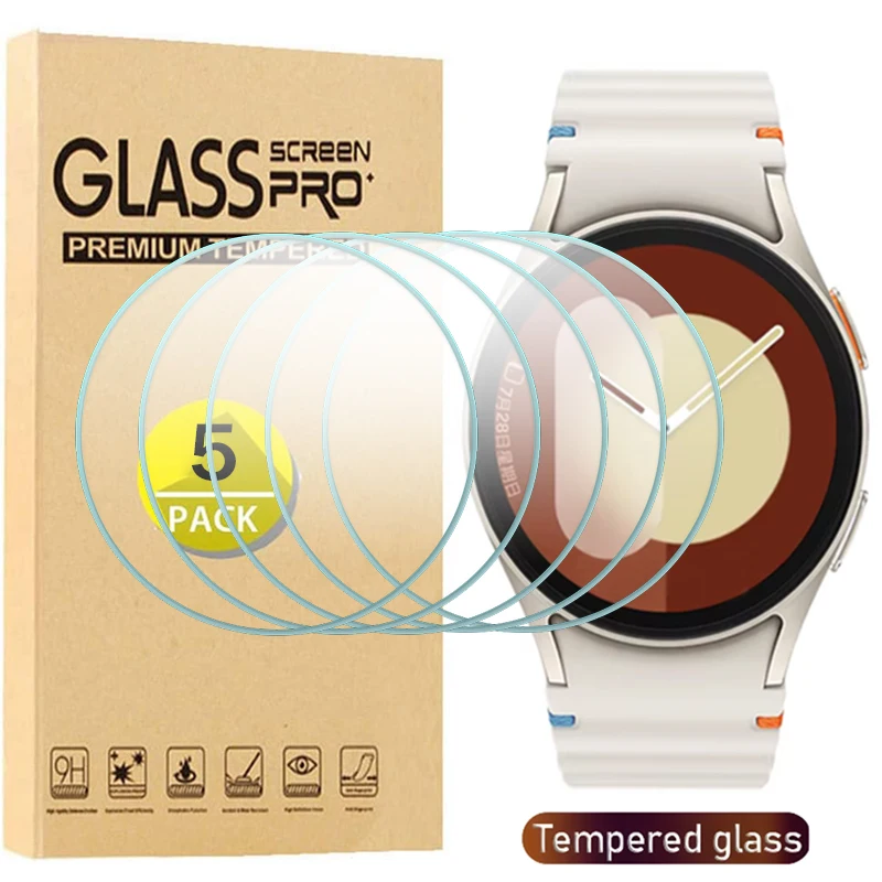 1-5PCS Tempered Glass for Samsung Galaxy Watch 3 4 5 6 7 40mm 44mm Screen Protector Anti-Scratch Film for Galaxy Watch 5Pro 45mm