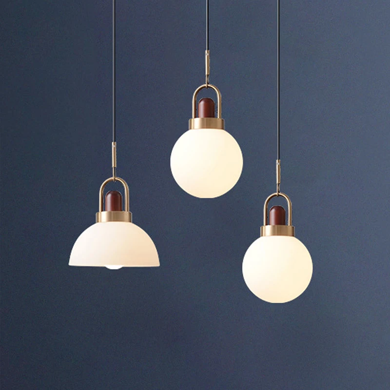 

Japanese Glass Led Pendant Lights Nordic Gold Lustre Kitchen Hanging Lamps Bar Cafe Bedside Bedroom Living Room Home Art Decor