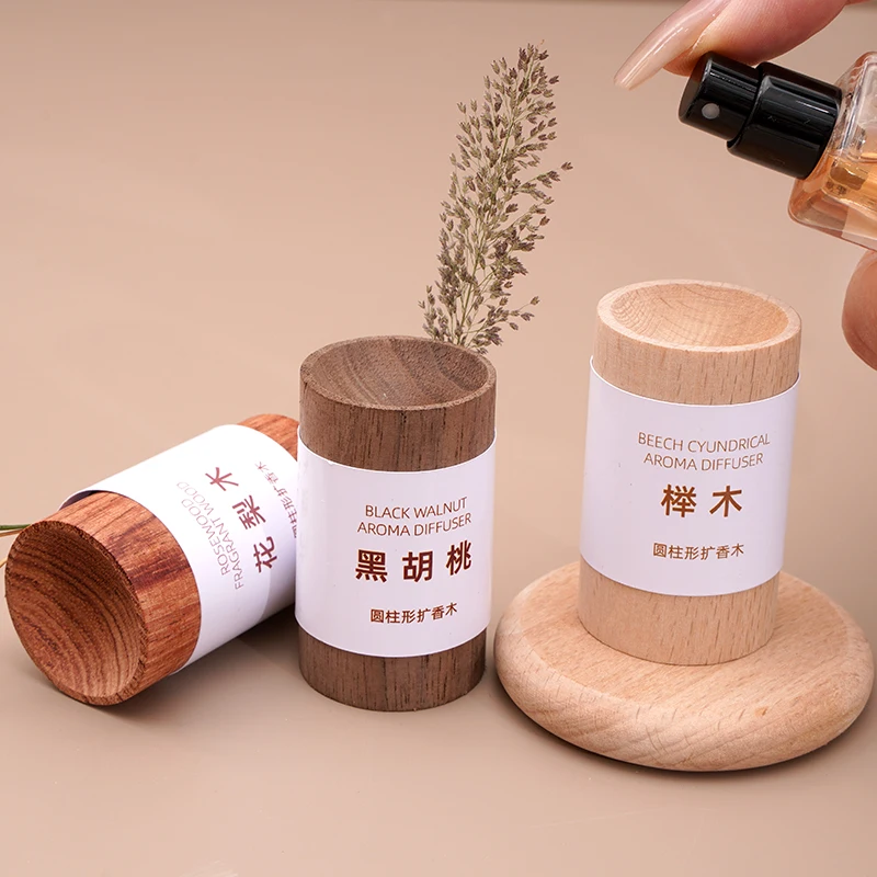 1pc Natural Wooden Essential Oil Aromatherapy Diffuser Refreshing Expanded Fragrant Wood Volatile Aroma Wood Ornament Room Decor