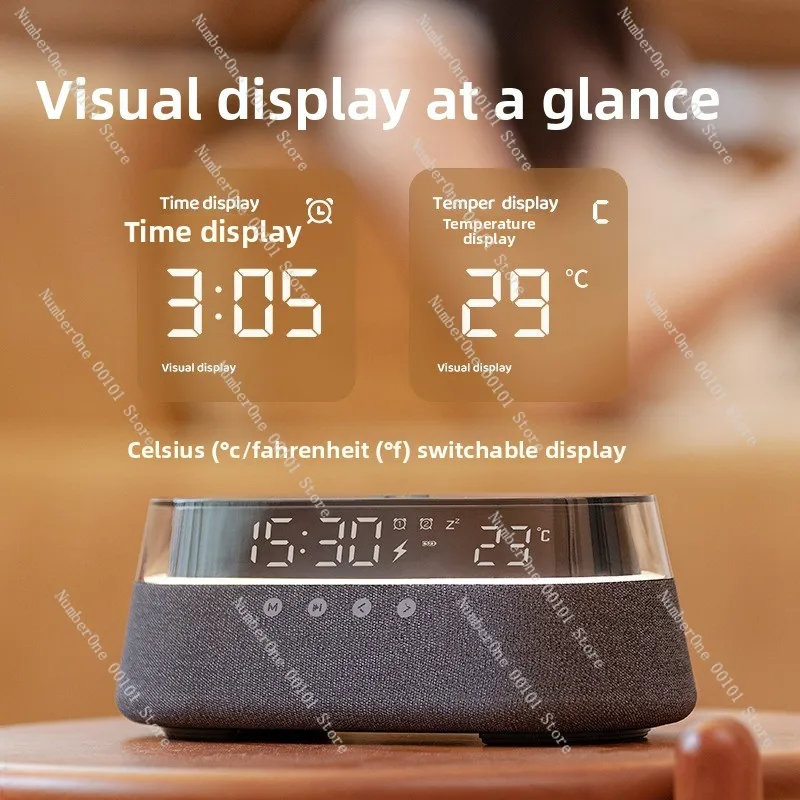

Ретро-будильник с радиоприемником, Bluetooth-колонка с беспроводной зарядкой