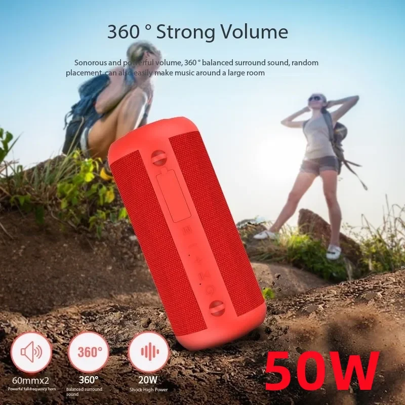 50W Sound Box Portable Outdoor Stereo Sound Quality Bass Wireless Light High-power Music Player Caixa De Som Bluetooth Speaker