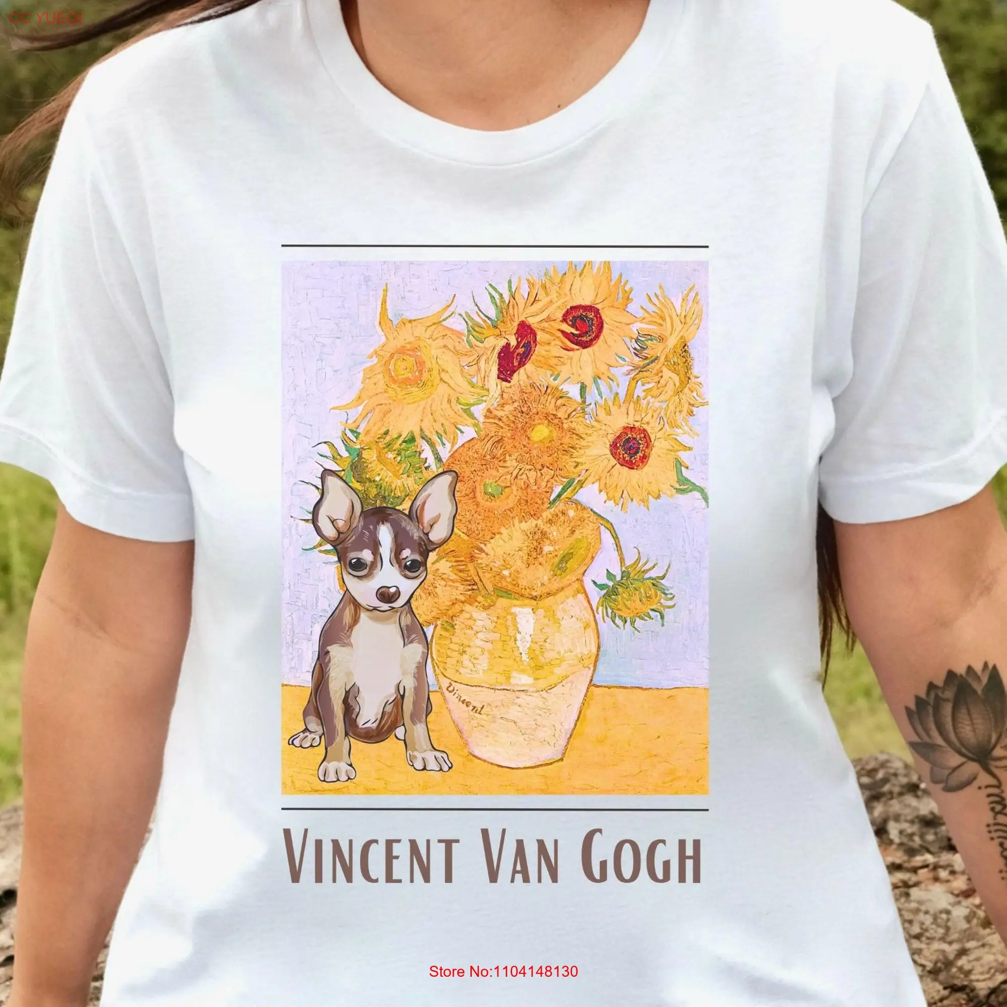 Chihuahua shirt Van Gogh dog mom gift gifts art mama long or short sleeves