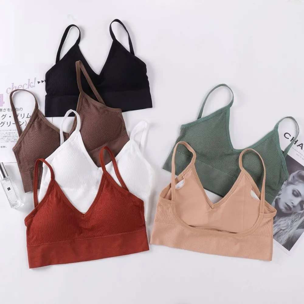 Sexy Nylon Thin Strapes Sports Bra Fitness Sport Brassiere Tops Gym Bra Backless Running Push Up Bras Seamless Low Back Bra Girl