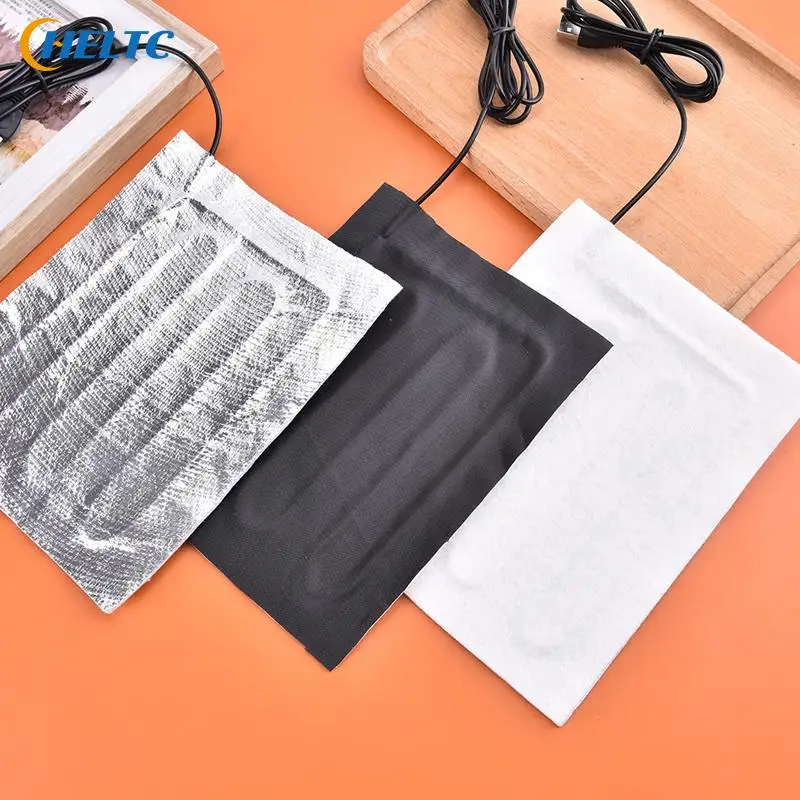 1PCS USB Heater Electric Heating Pad Thermal Clothes Pad Heater Outdoor Mobile Heated DC Adapter Heating Pads Heat Mat 5v