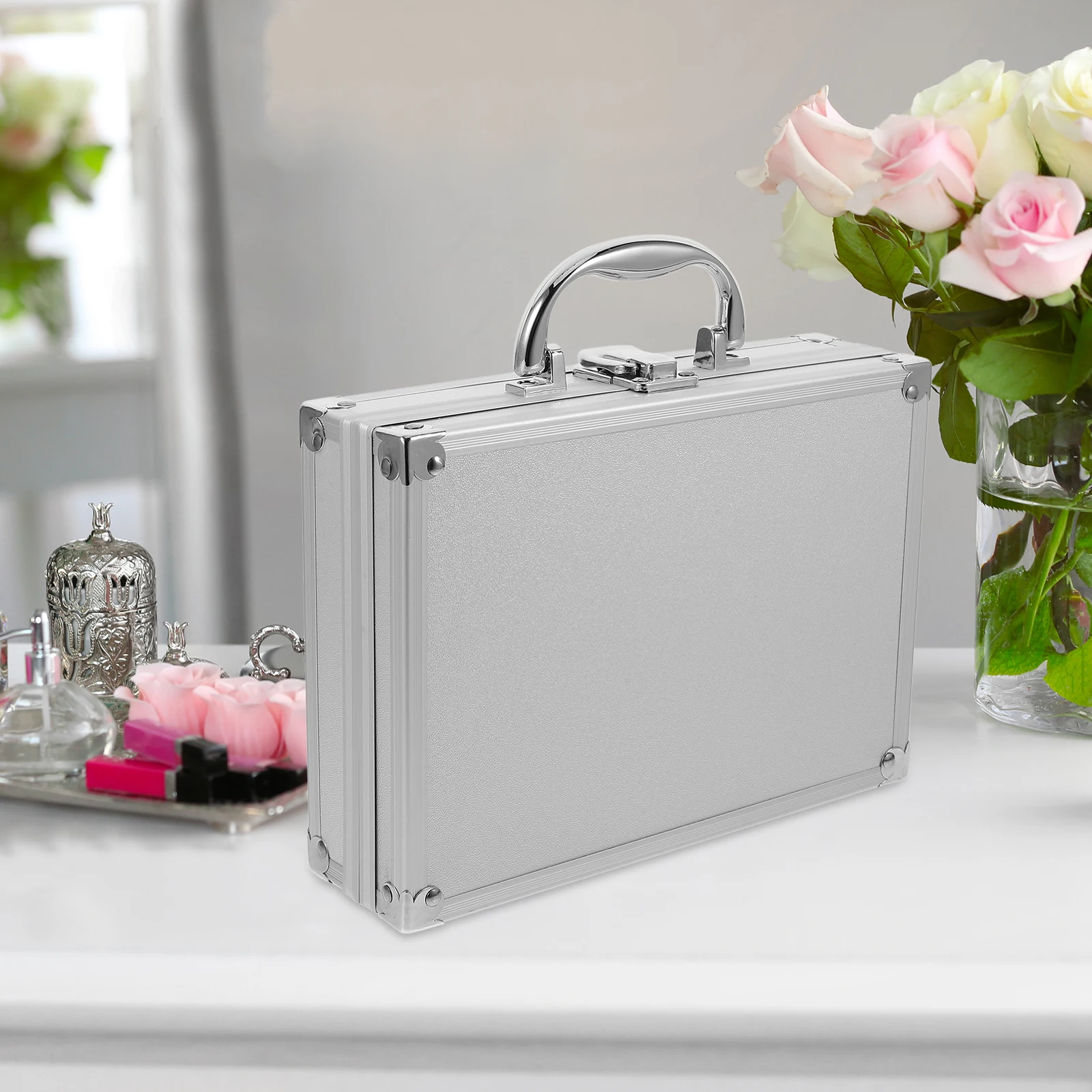 

Aluminum Alloy Toolbox Durable Lightweight Portable Storage Case for Tools Accessories Secure Locking Compact Size