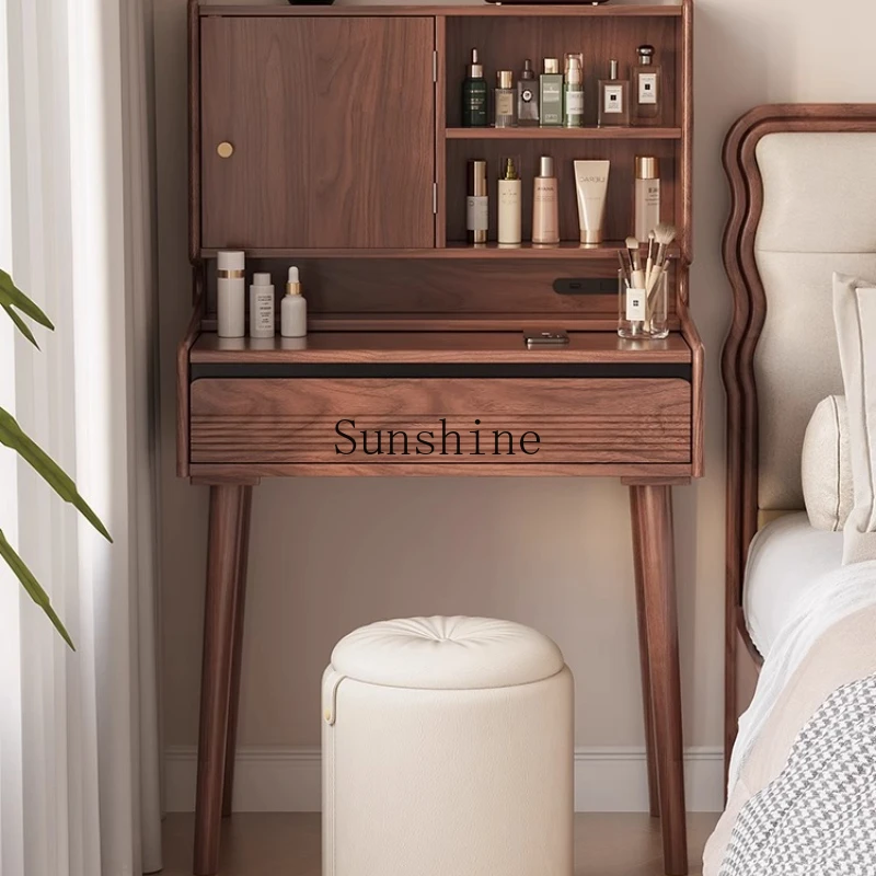 Solid wood dresser desk bedroom small retro master bedroom computer makeup table two-in-one