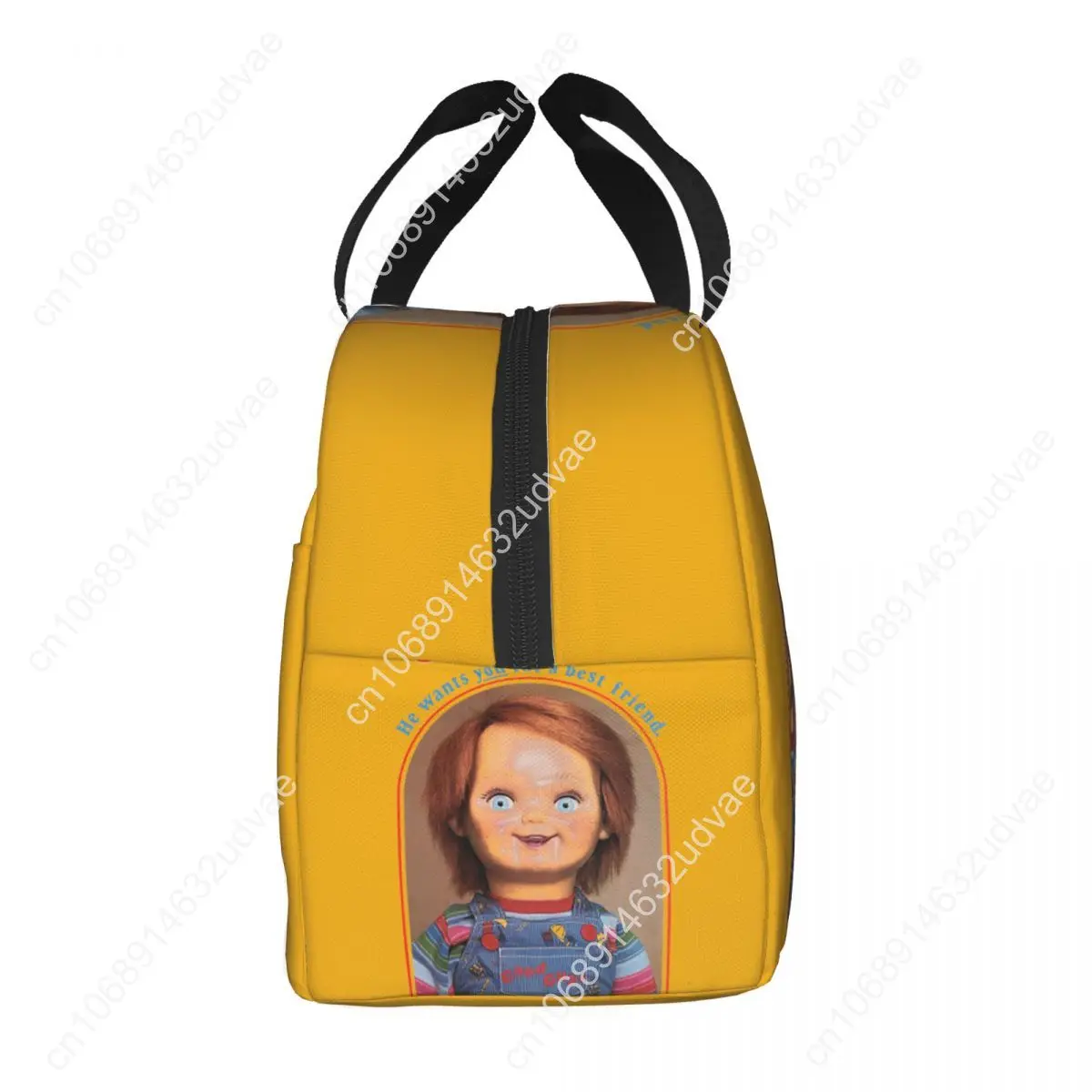 He Wants You For A Best Friend Chucky Lunch Bags Horror Portable Insulated Cooler Child's Play Thermal Picnic Work Lunch Box