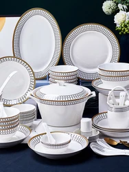 Full Set Combination Dinnerware Set Dish Set China Ceramic High-grade Bone China Dinnerware Dish Set