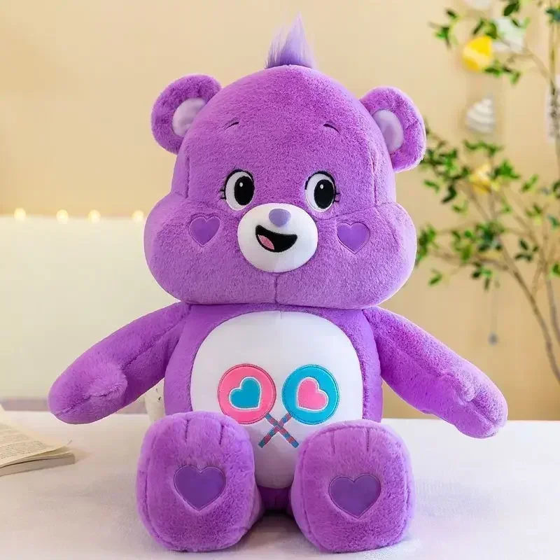 MINISO 35cm Rainbow Bear Plush Doll Movie Peripherals Stuffed Toys Care Bears Anime Figures Soft Ornaments Children Gifts