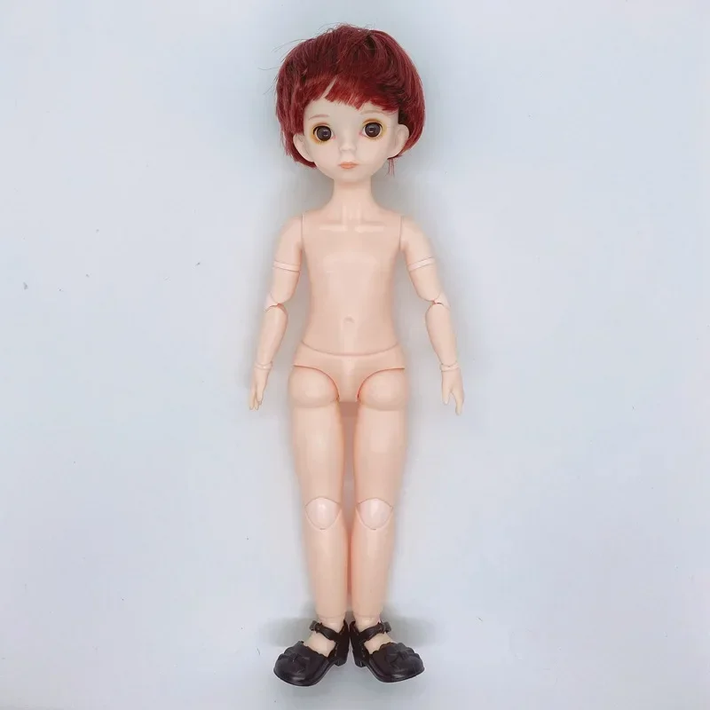 12 Inch 30cm BJD Boy Doll 20 Movable Joints 1/6 Brown Eyes Red Silver Short Hair Makeup Naked Body DIY Toys for Girls Toy