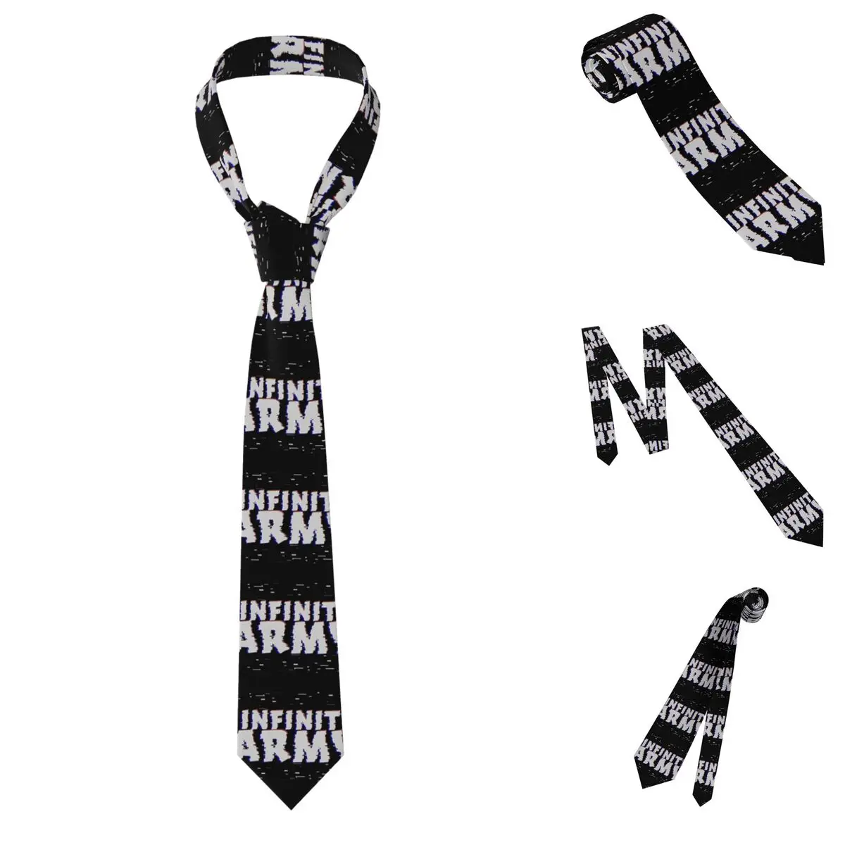 Caylus Gaming Infinite Army Necktie for Men Silk Polyester Slim Neck Ties Party Suits Tie Classic Gravatas