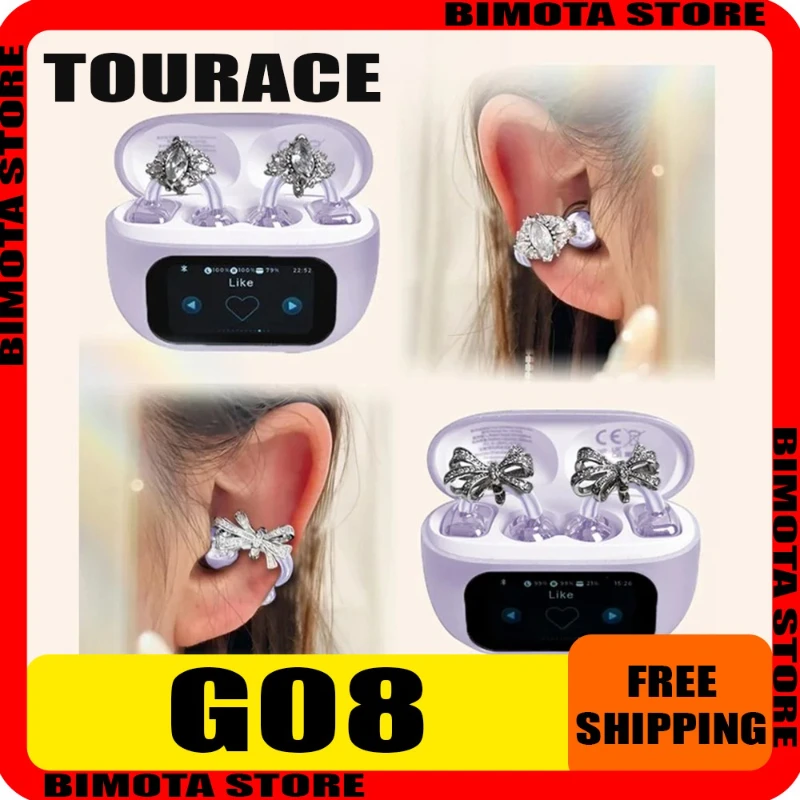 جديد AI سماعات بلوتوث مع شاشة تعمل باللمس فراشة أقراط الديكور اللاسلكية قرط كبس نوع غير في الأذن سماعة أذن مقاومة للماء #1