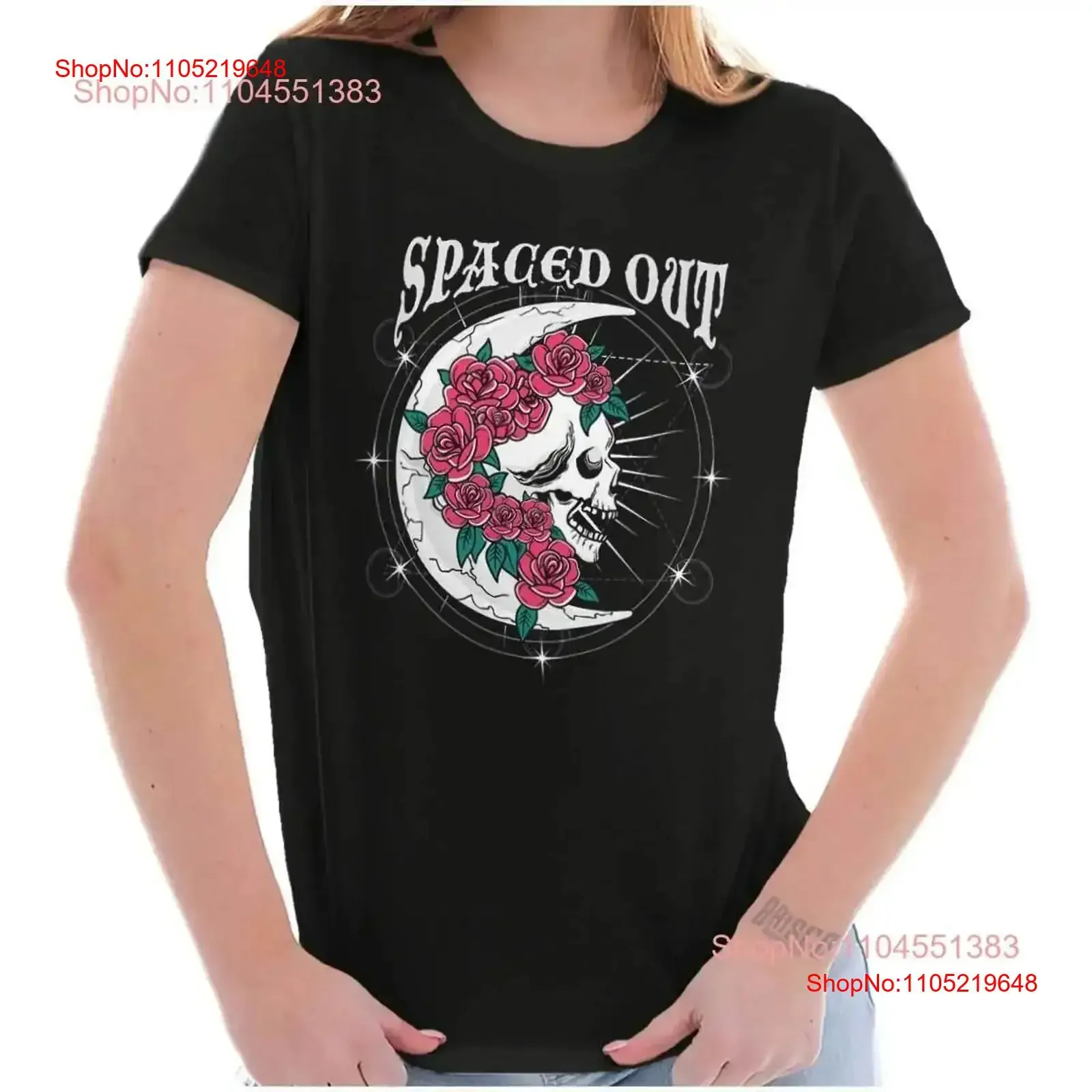 

Футболка Celestial Spaced Out Moon Flower Crown Skull для женщин, винтажная, с эффектом потертости, удобная, эластичная, дизайнерская одежда