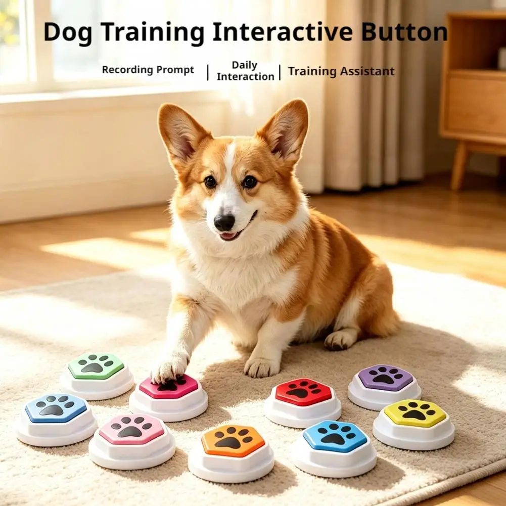 Recordable Talking Buttons for Dogs Cats 30 Second Clear Voice Recording Pet Training Communication Buttons High Sensitivity