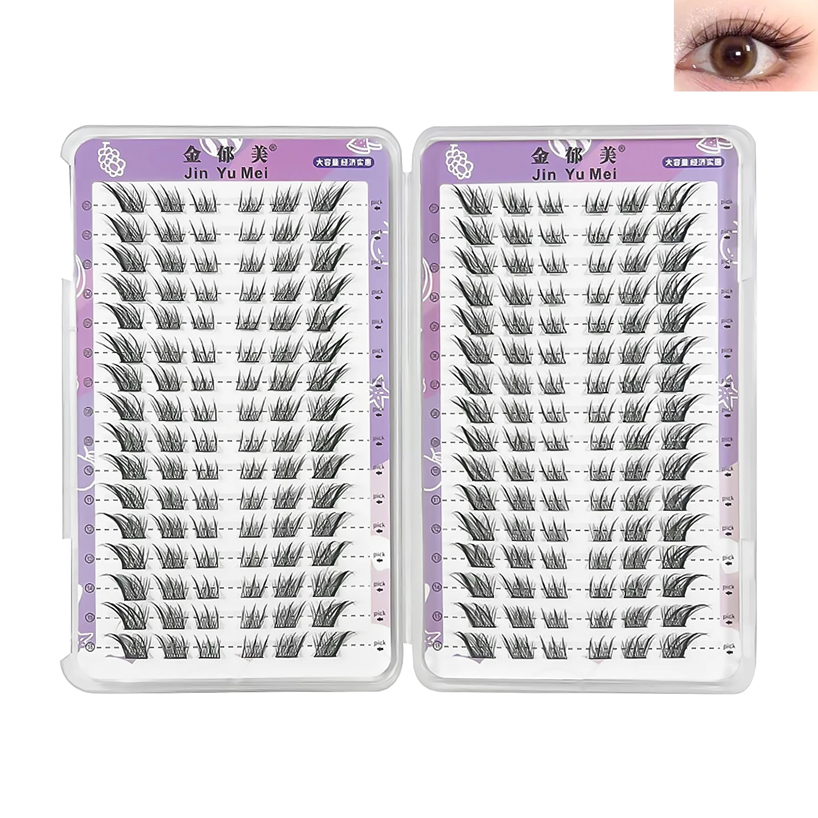 32 Rows Foxes Style Cluster False Eyelashes 8-13mm Fluffy Fairy Eyelash Extensions Natural Look Segmented Fake Lashes Big Volume