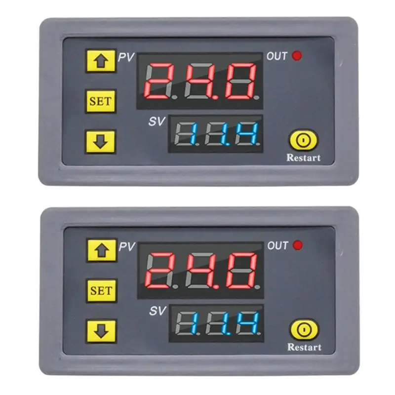 2X Digital Time Delay Relay LED Display Cycle Timer Control Switch Adjustable Timing Relay Time Delay Switch AC110-220V-Y41A