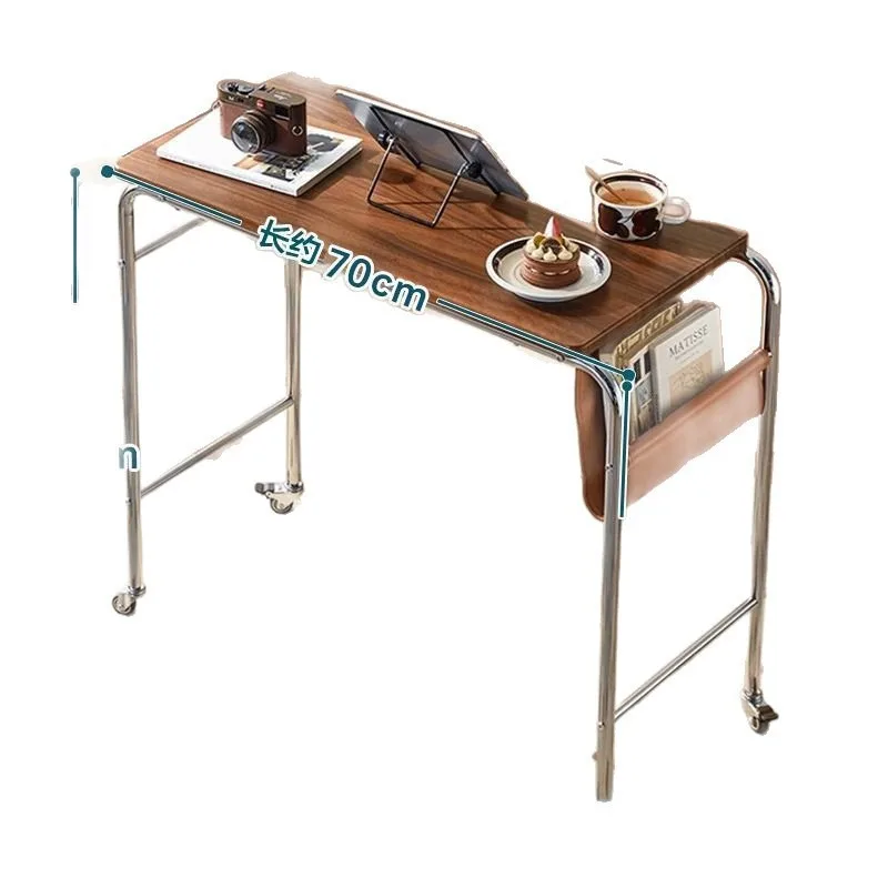 Small apartment study table, bedroom narrow bedside table mobile book makeup home office computer desk workbench
