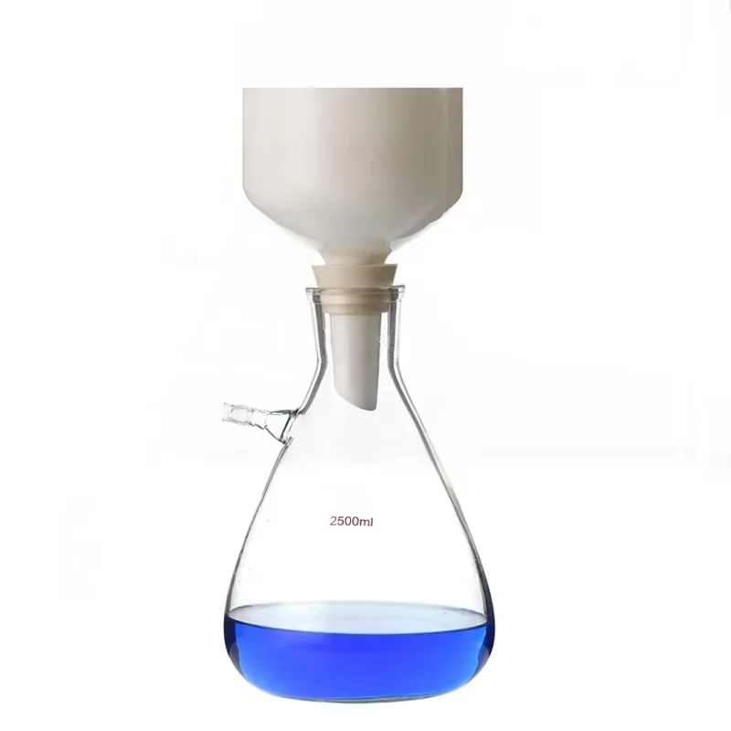 Laboratory Glass Filter Funnel Brinell Funnel Filter Kit Porcelain Brinell Funnel Vacuum Glass Filter Bottle