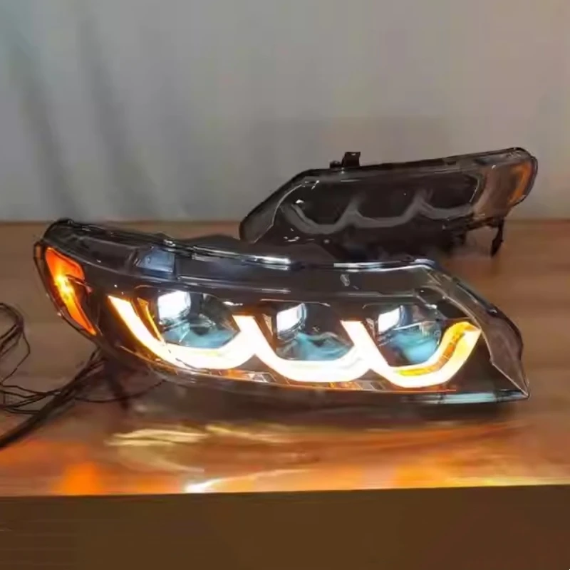 

Car Led Headlight Assembly for Honda Civic 8th Gen 06-11 Modified Lens Head Lamp Daytime Running Light