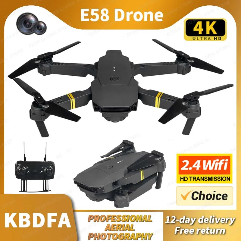 KOHR E58 Mini Drone Professional WiFi FPV Altitude Hold Foldable Quadcopter 4K HD Camera Aerial Photography Helicopter Gift Toys