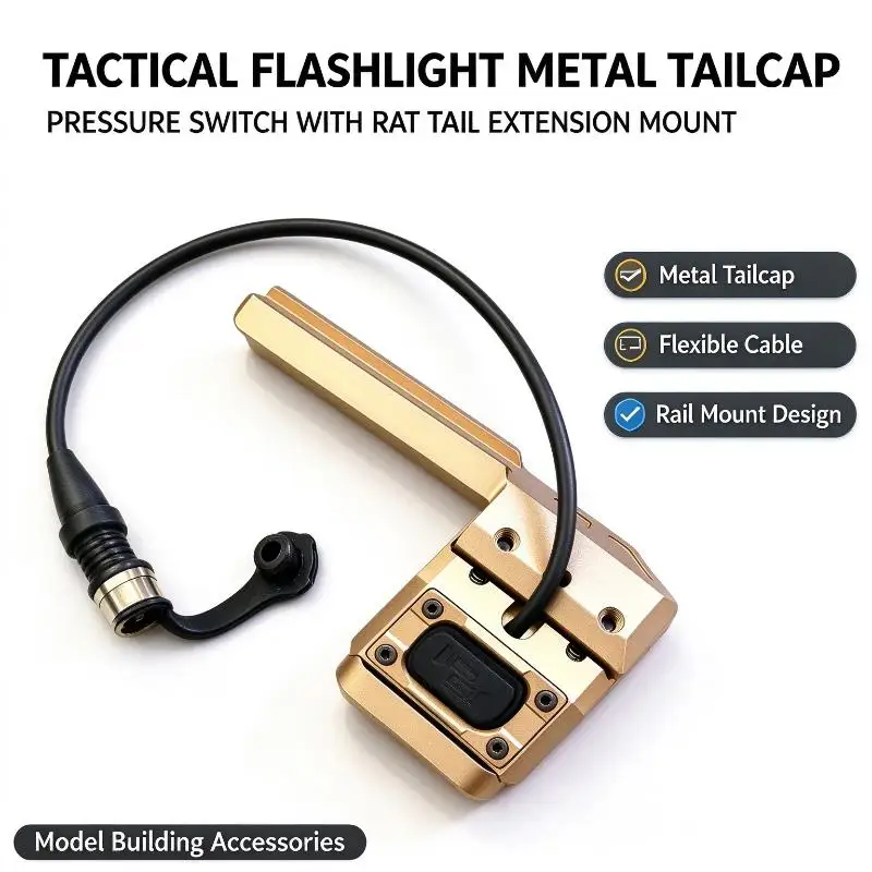 Pressure Switch Flashlight Metal Tailcap, Rat Tail Extension Mount Holder For Custom Model Assembly