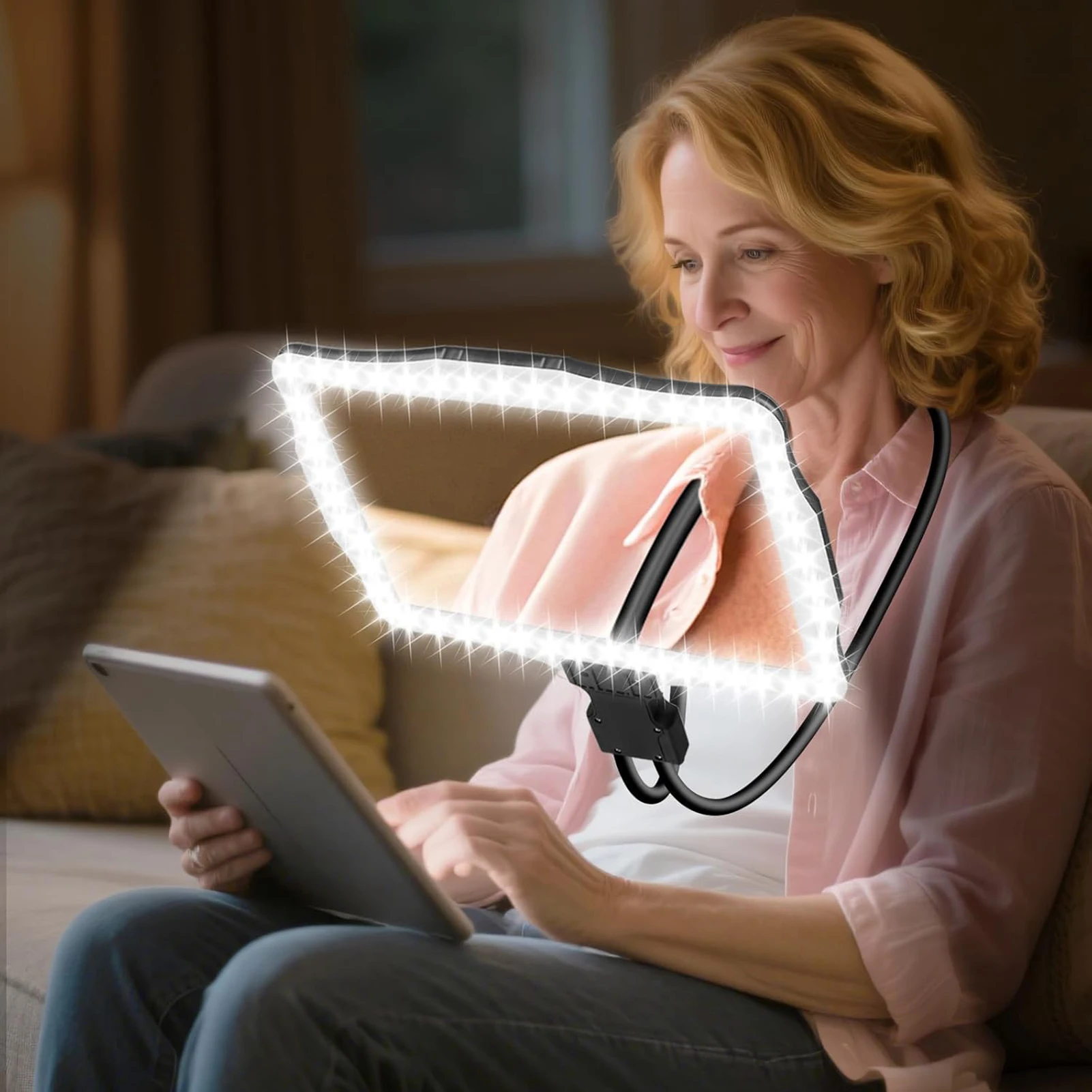 Professional Electronic Magnifier HD Optical Lens for Seniors Reading Aid Large Screen Rechargeable LED Low Vision Device