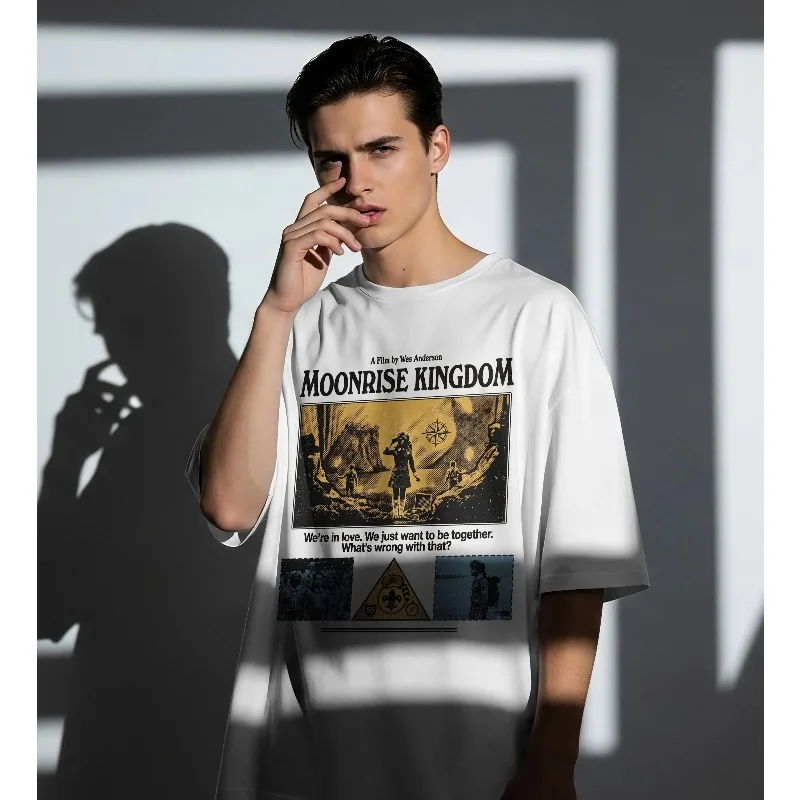Moonrise Kingdom Graphic Tee Wes Anderson Film Shirt Sam Suzy Shirt Khaki Scout Tee Four season popular unisex T-shirt
