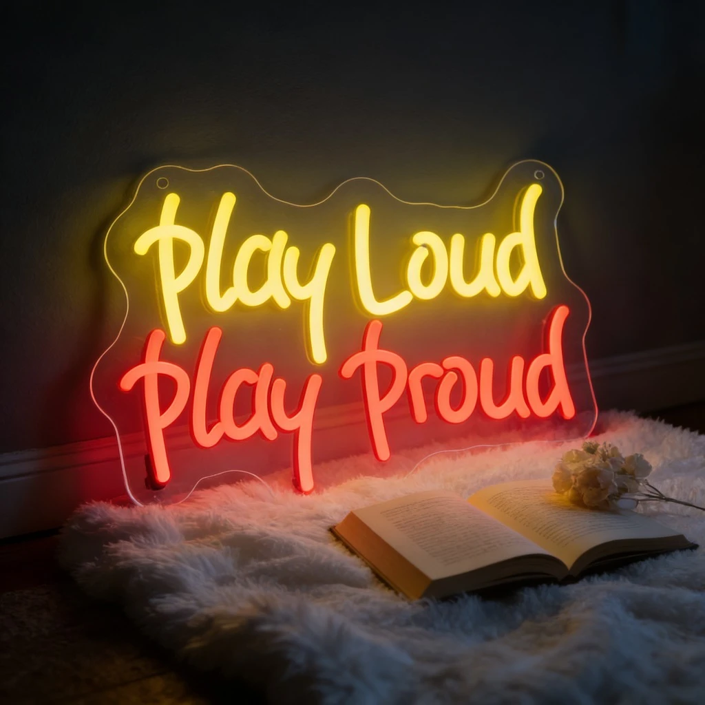 

Неоновая вывеска LED USB с регулировкой яркости для музыкальной комнаты, студии, бара, вечеринки, игровой зоны. Декоративная неоновая подсветка для яркого и смелого оформления.