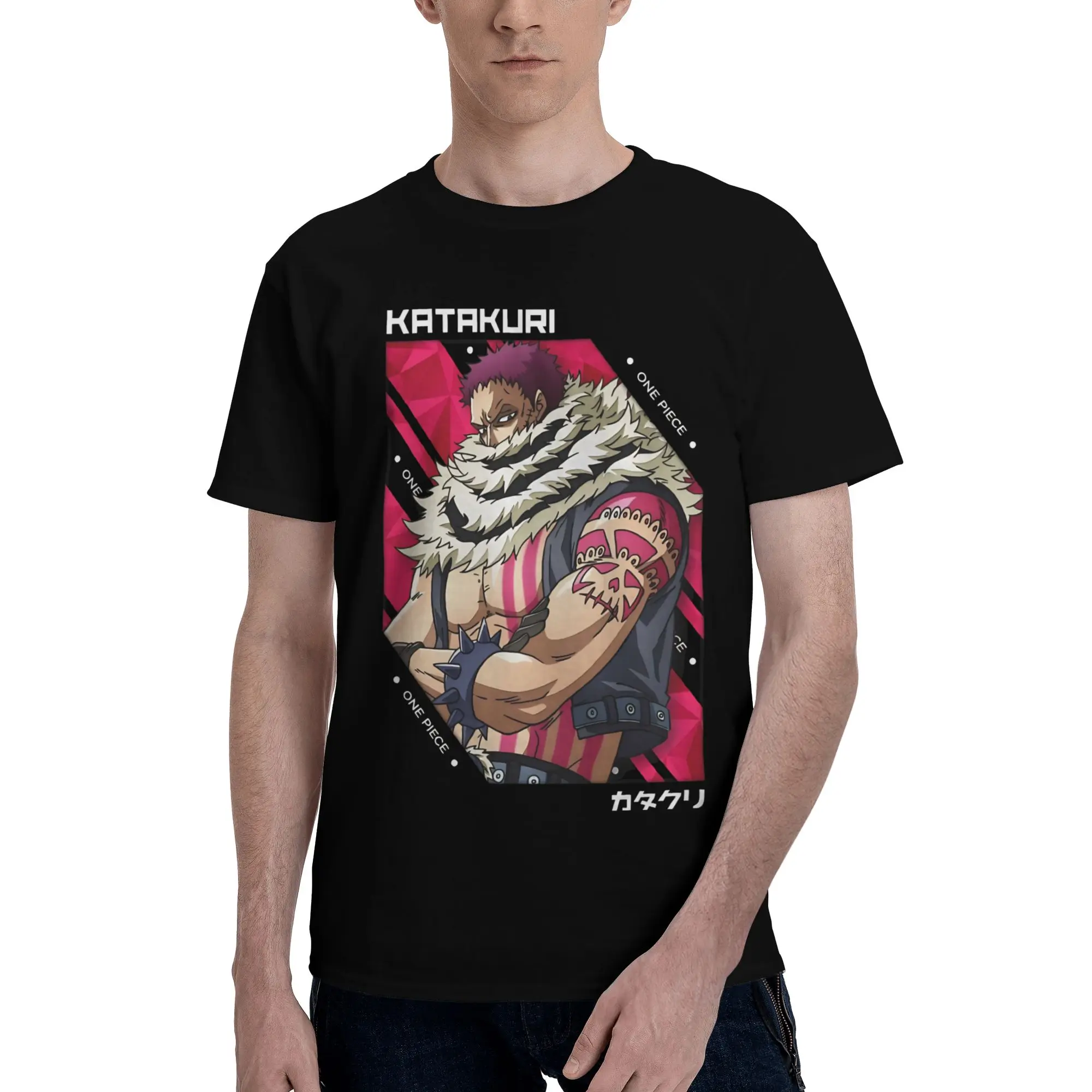 Charlotte Katakuri One Piece v Funny Graphic T-Shirt aus 100 % Baumwolle, Bandai ONE PIECE Tops T-Shirts für Herren