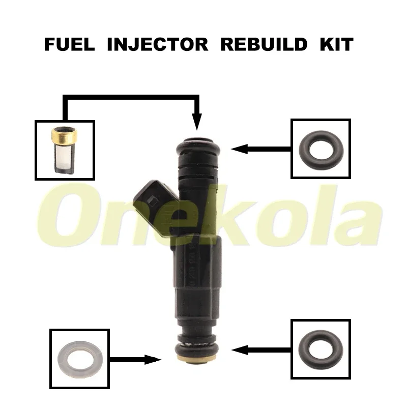 Kit de reparación de servicio de inyector de combustible, filtros, juntas tóricas, ojales para Volvo 850 s70 v70 2,0 2,5 0280156146 026133025a 1389