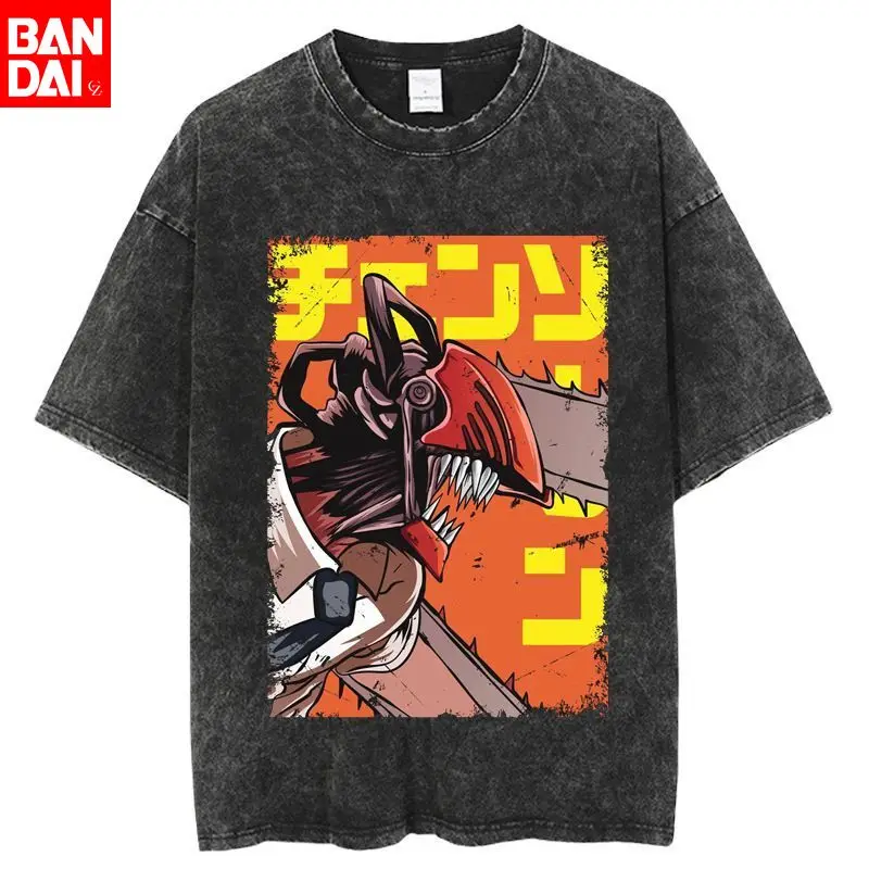 

Chainsaw Man Anime T-shirt Makima Character Print Cotton Tee Short Sleeve Casual Loose T-shirt for Men Women Fans