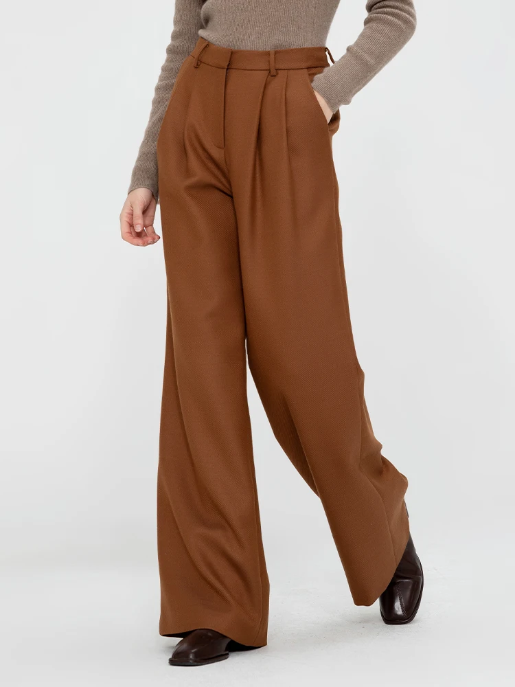 

ZEAMOD Autumn/Winter 2024 women's solid color straight tube commuter casual women trousers