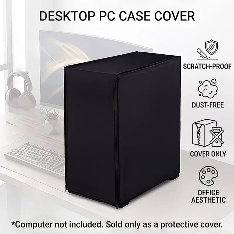 Desktop Computer Case Dust Cover, Main Unit Protective Sleeve, Waterproof, With Zipper Fits Mid-Tower And Full-Tower Case Sizes
