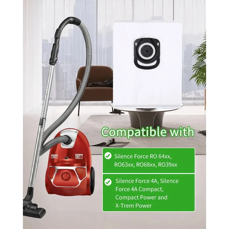16PCS Vacuum Cleaner Dust Bags for Rowenta Hygiene+ Compact Power Silence Force Filtration Dust Bag Replacement Parts ZR200520