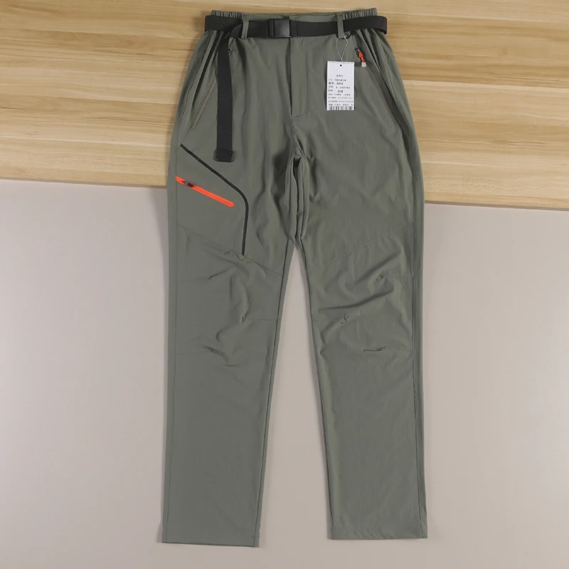 

American Sle Thin Qui Dry Casual Pants Men's Elastic Breathable Bule Waist Straight Leg Outdoor Function Summer Climbin...