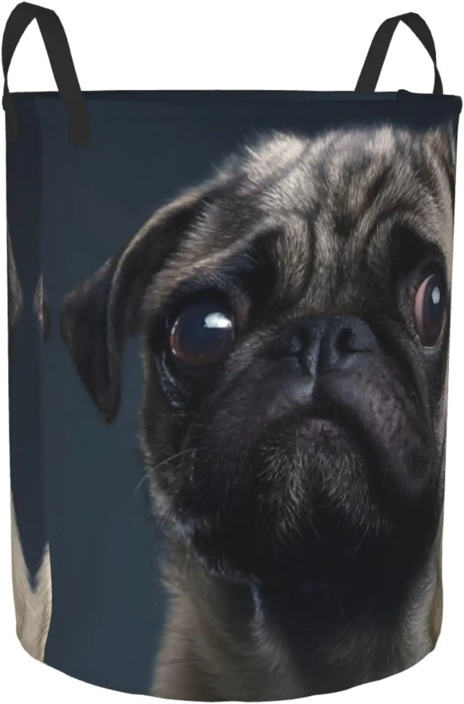 Cute Pretty Pug Dog Print Circular Hamper Perfect For Organizing Clothes Toys And More