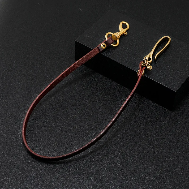 اليدوية طويلة السائق دراجة نارية سائق شاحنة البني الأسود جلد البقر عادي جلد طبيعي كيرينغ جان المحفظة سلسلة مع مشبك هوك