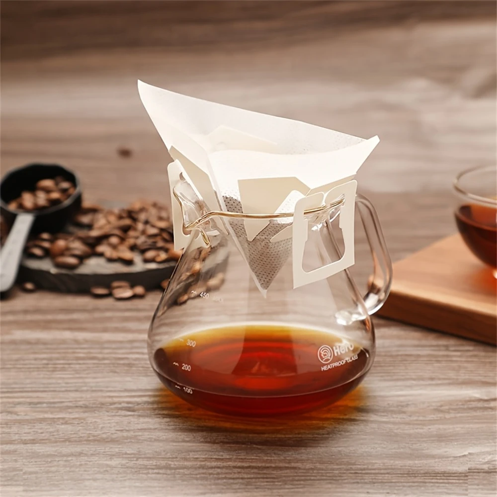 30 Disposable V-Shaped Ear-Hanging Coffee Filter Bags, Thickened Drip Filter Bags Suitable for Home and Office Use