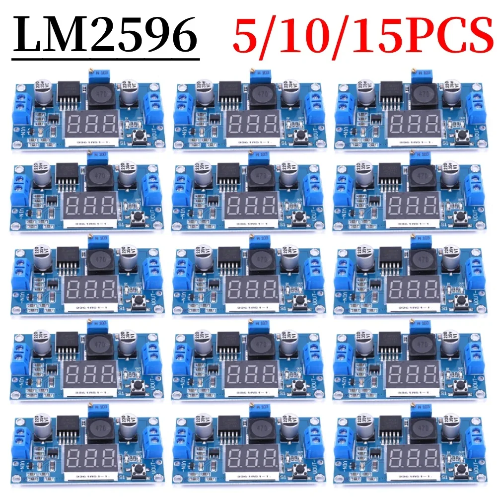 1-20PCS LM2596 BUCK 3A DC-DC Voltage Adjustable Step-Down Power Module Power Supply Step Down Voltage Regulator Module +Blue LED