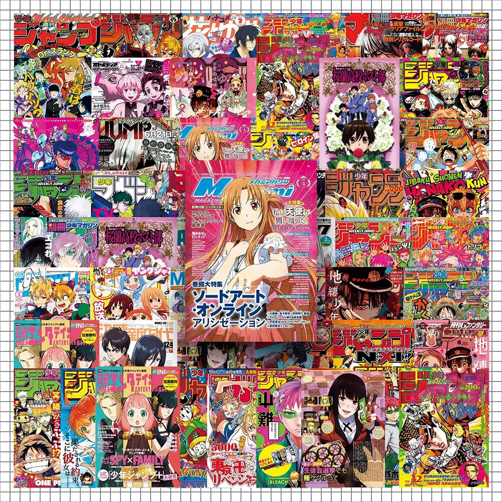 

10/30/50pcs Mix Anime ONE PIECE Jujutsu Kaisen Poster Stickers for Kid Graffiti Skateboard Guitar Phone Cool Cartoon Sticker Toy