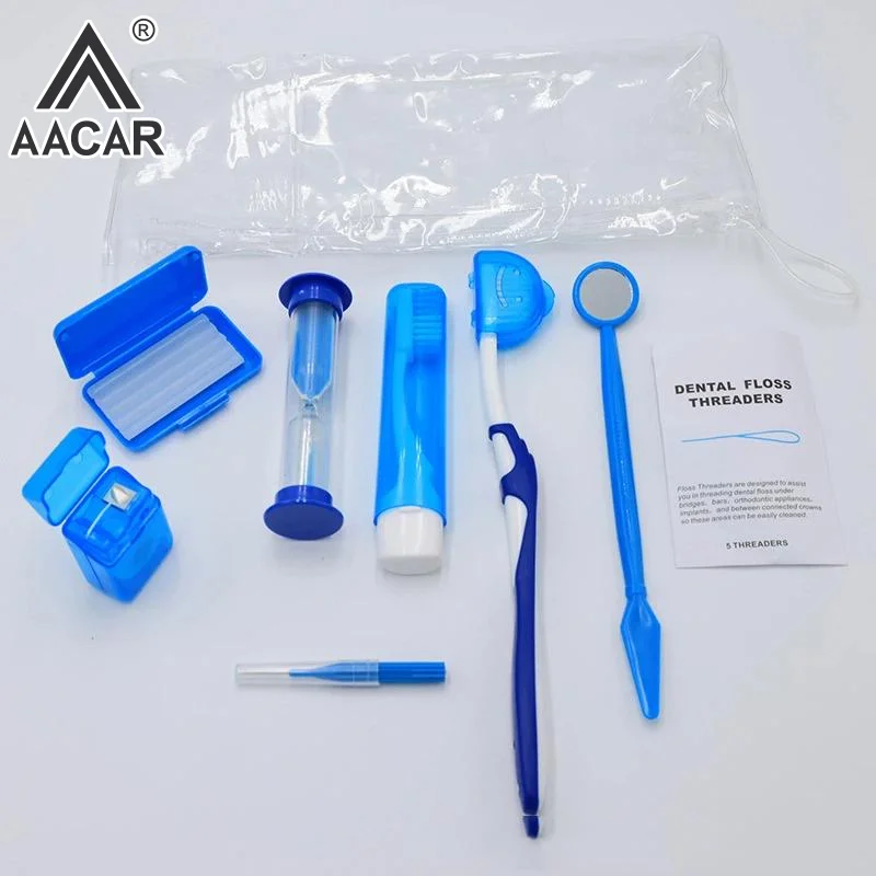 Oral Care Kit Dental Brace Cleaning Kit Protable Travel Patient Ortho Toothbrush Wax Floss Interdental Brush Teeth Straighten