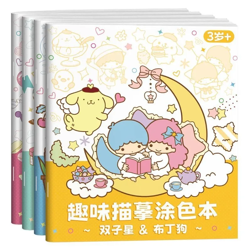 

Sweet My Melody Kuromi Anime Kawaii Sanrio Coloring Book Cute Cartoon Children Students Notebook Lovely Gifts for Kids