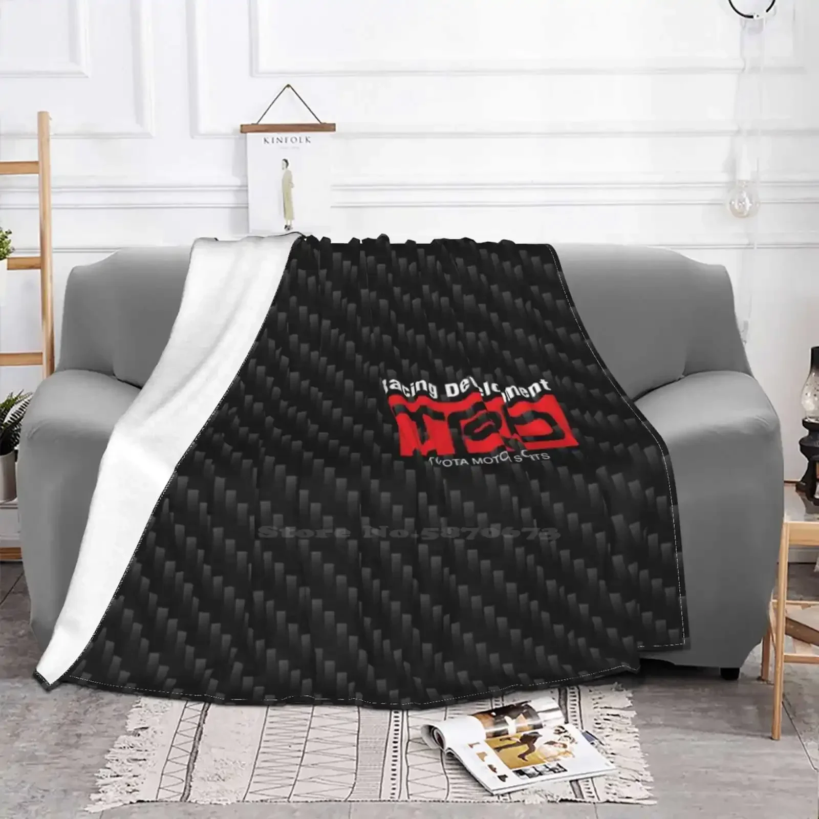 Trd Racing Carbon Stripes Shaggy Throw Soft Warm Blanket Sofa / Bed / Travel Love Gifts Trd Racing Carbon Stripes