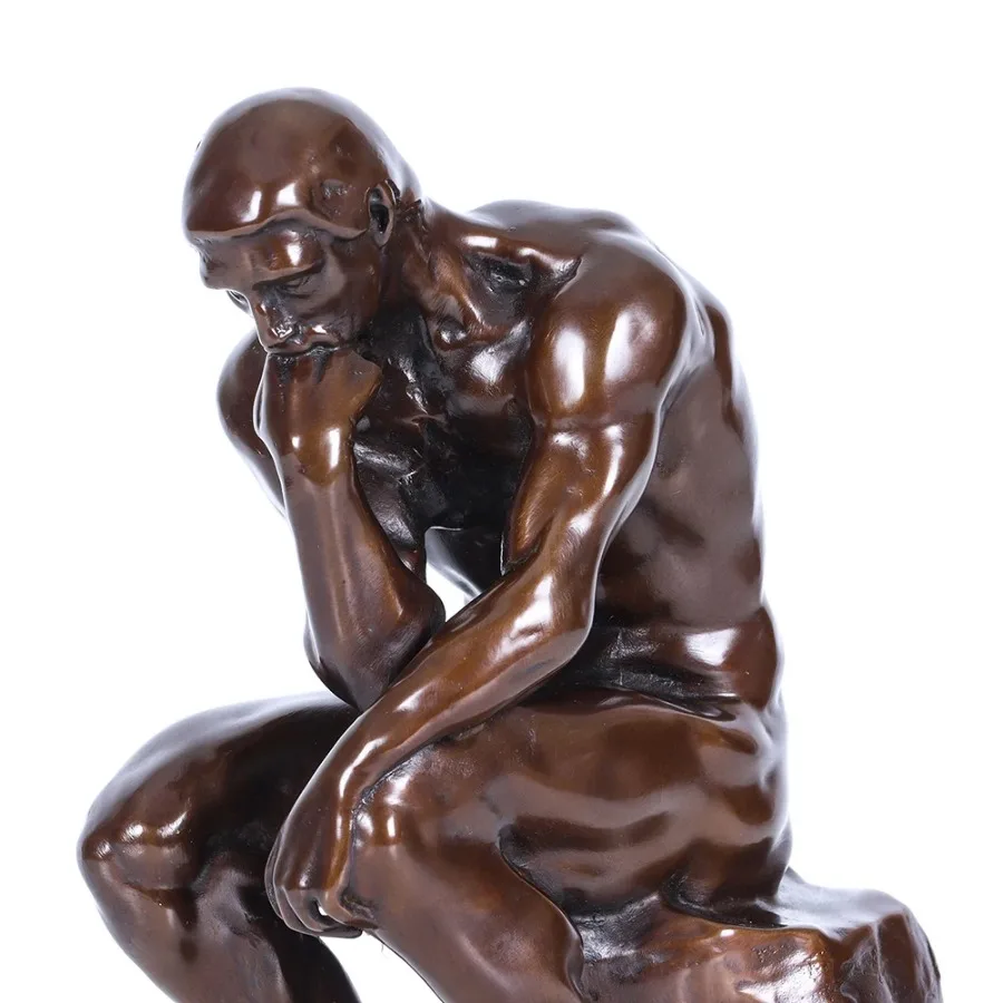 20cm Bronze The Thinker Statue By Rodin Famous Sculpture Replica Antique Art Statue Home Office Decoration Copper Figurine