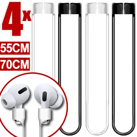 범용 소프트 실리콘 이어폰 귀고리 분실 방지 스트랩 AirPods Pro 무선 헤드폰 넥 로프 코드 용 스포츠 끈