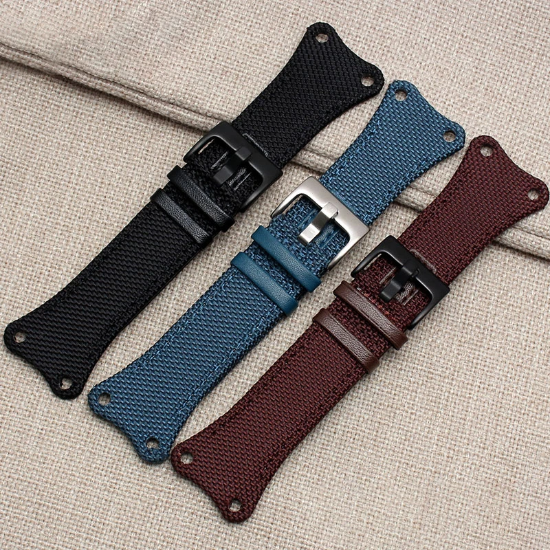 Nylon + leather strap black Brown blue men\'s wristband For K4B384B3 K4B371B6 K4B371B3 K4B384B6 canvas watch belt chain watchband