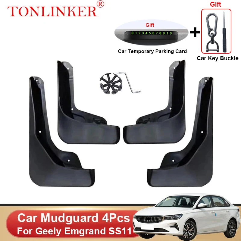 

TONLINKER Car Mudguard For Geely Emgrand SS11 Sedan 2023- Mudguards Splash Guards Front Rear Fender Mudflaps Accessories